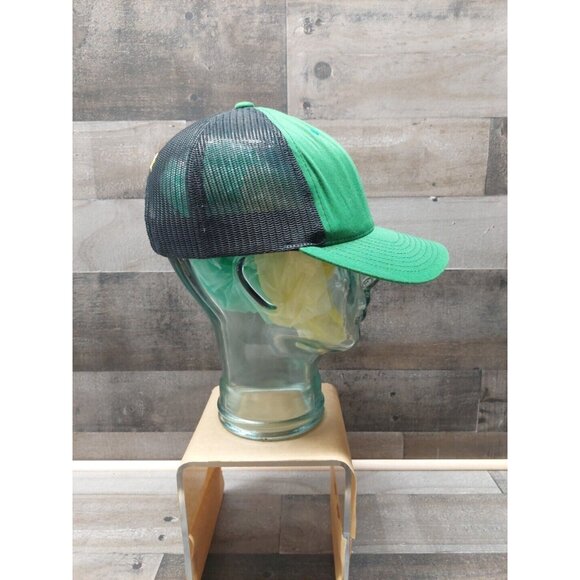 University Of Oregon Ducks Green W/Yellow Logo Black Mesh Trucker Snapback Hat - Picture 2 of 8